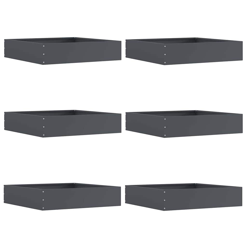 Bordura per Prato 6 pcs Antracite 60 x 60 x 13 cm Acciaio