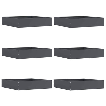 Bordura per Prato 6 pcs Antracite 60 x 60 x 13 cm Acciaio