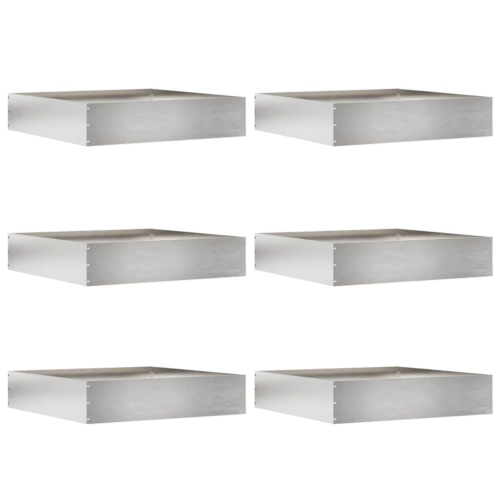 Bordura per Prato 6 pcs Argento 60 x 60 x 13 cm