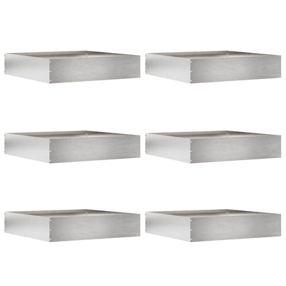 Bordura per Prato 6 pcs Argento 60 x 60 x 13 cm