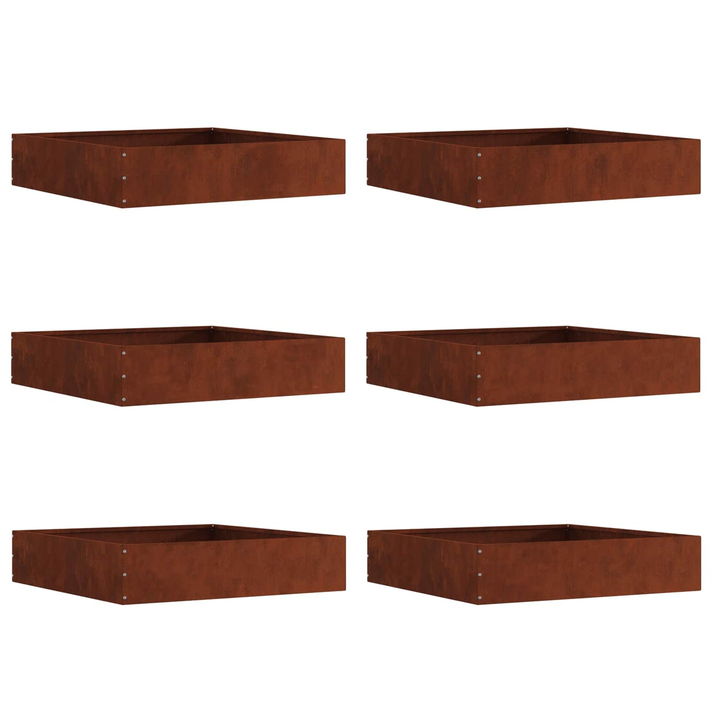 Bordura per Prato 6 pcs Ruggine 60 x 60 x 13 cm