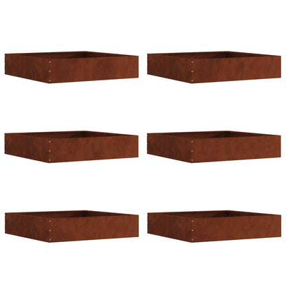Bordura per Prato 6 pcs Ruggine 60 x 60 x 13 cm