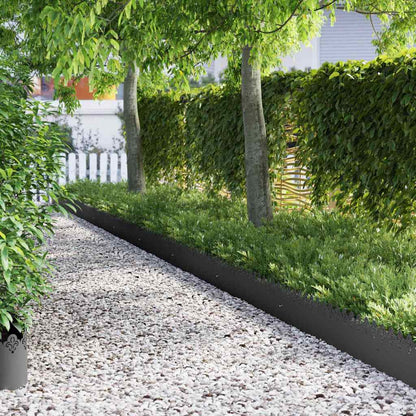 Bordure per prato 10 pcs Nero 103 x 0,05 x 22 cm Acciaio