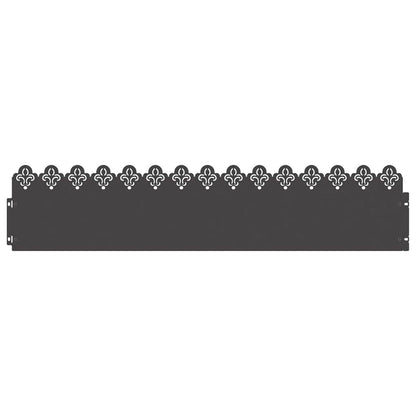 Bordure per prato 10 pcs Nero 103 x 0,05 x 22 cm Acciaio
