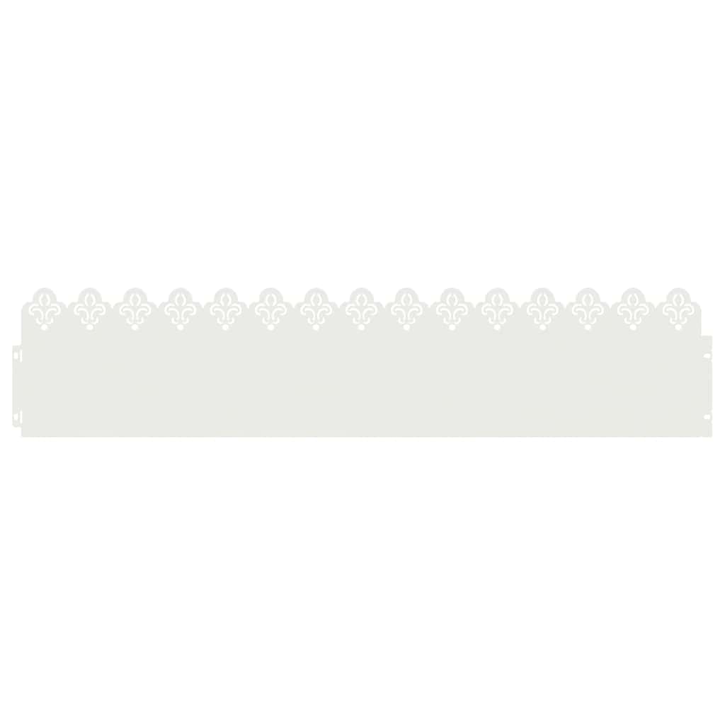 Bordure per prato 10 pcs Bianco 103 x 0,05 x 22 cm Acciaio