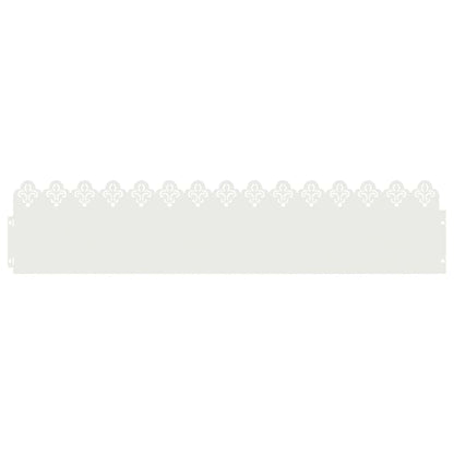 Bordure per prato 10 pcs Bianco 103 x 0,05 x 22 cm Acciaio