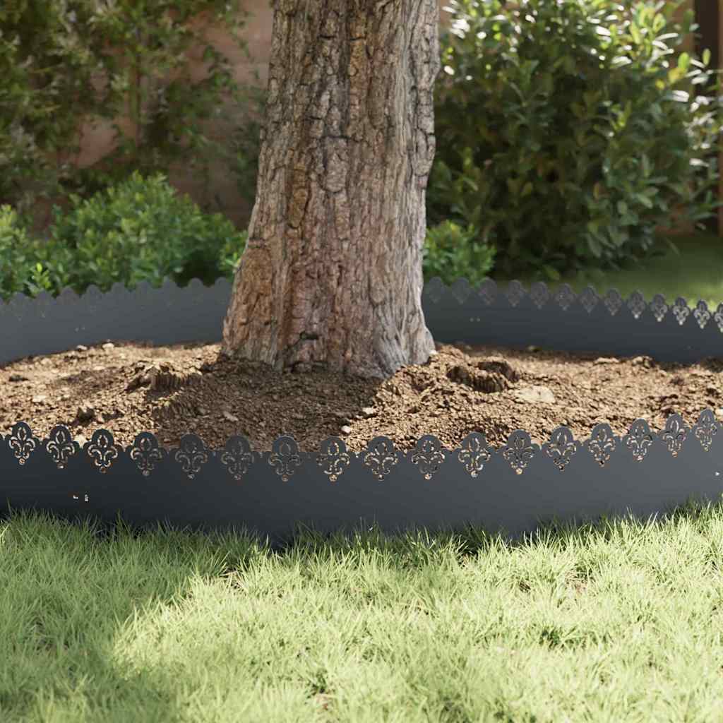 Bordure per prato 30 pcs Antracite 103 x 0,05 x 22 cm Acciaio