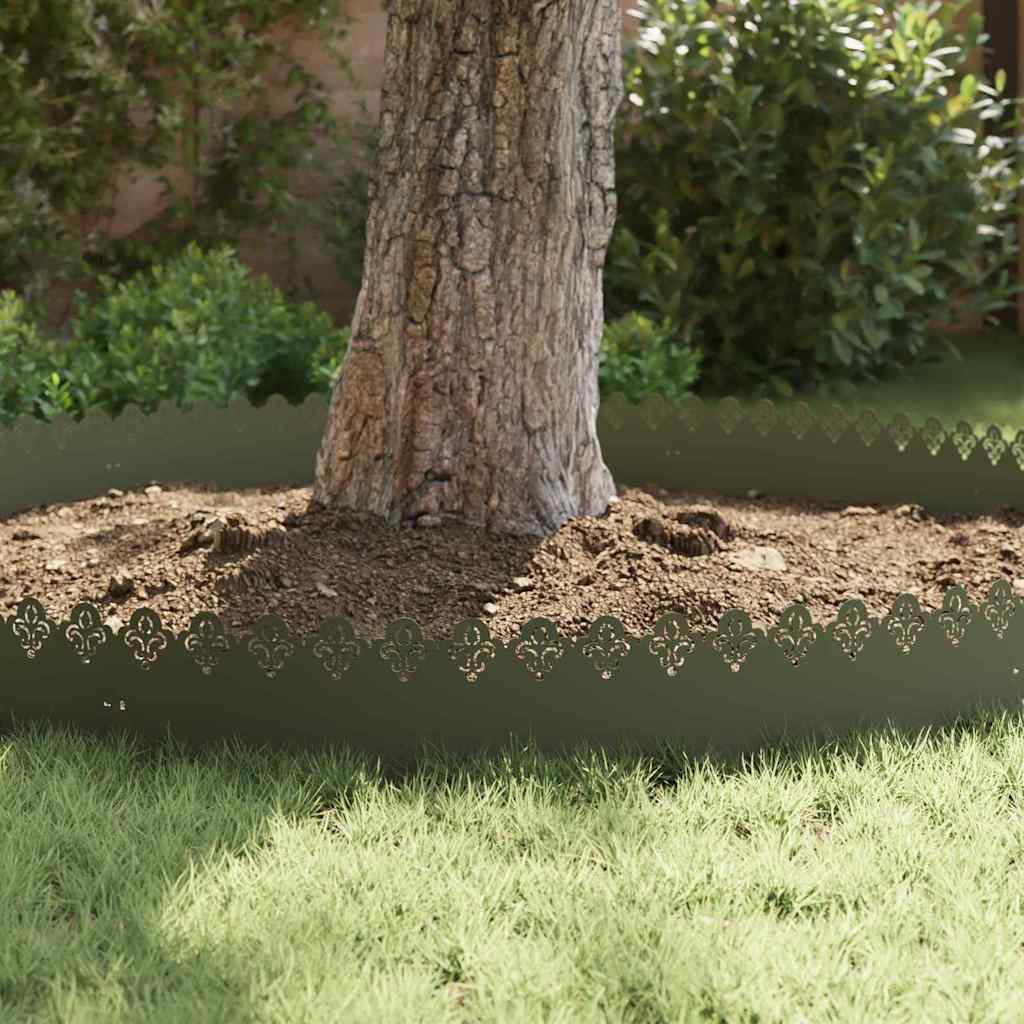 Bordure per prato 10 pcs Verde oliva 103 x 0,05 x 22 cm Acciaio