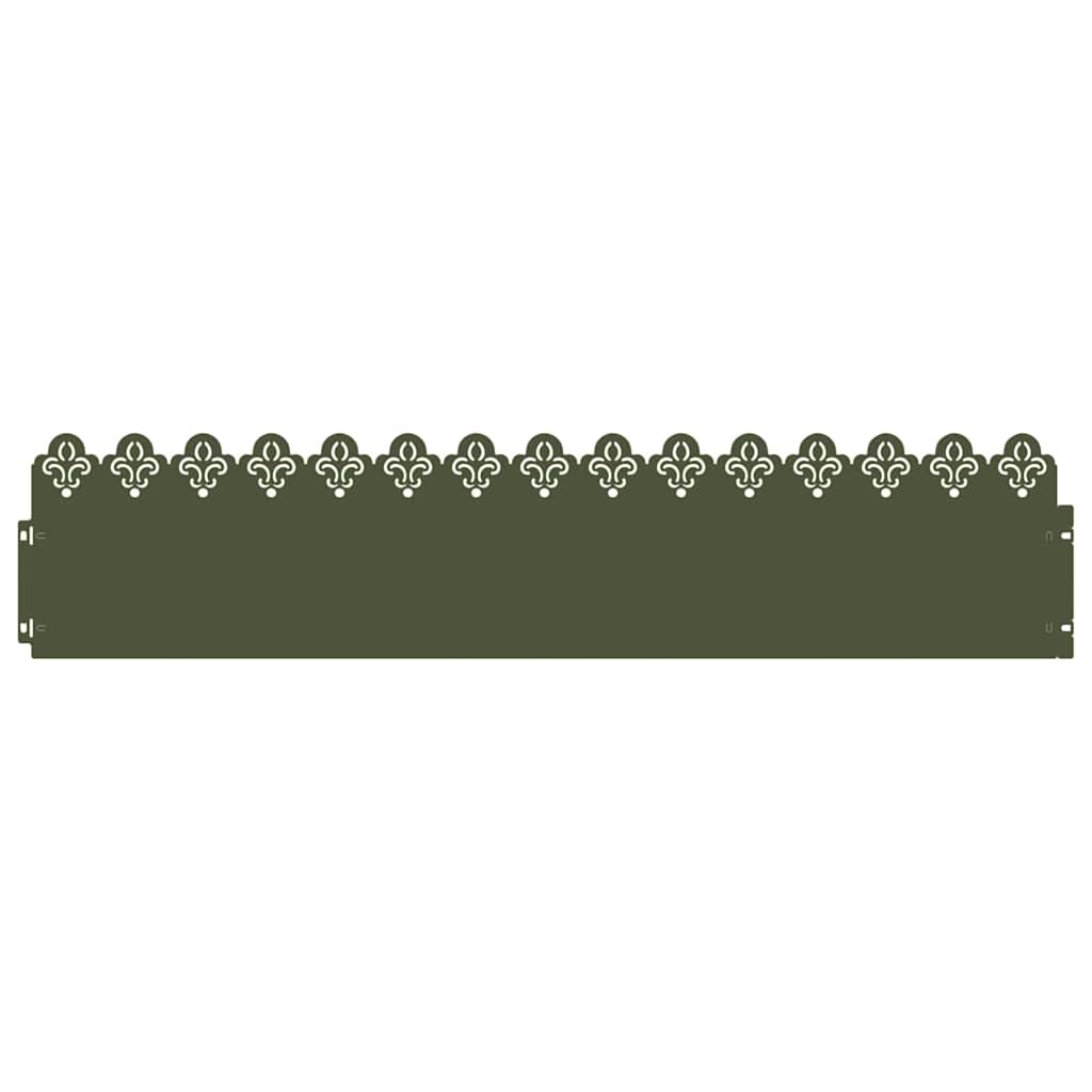 Bordure per prato 10 pcs Verde oliva 103 x 0,05 x 22 cm Acciaio