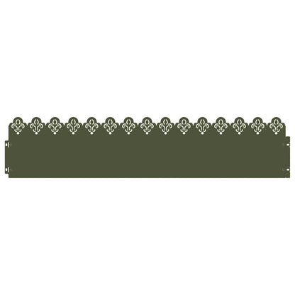 Bordure per prato 10 pcs Verde oliva 103 x 0,05 x 22 cm Acciaio