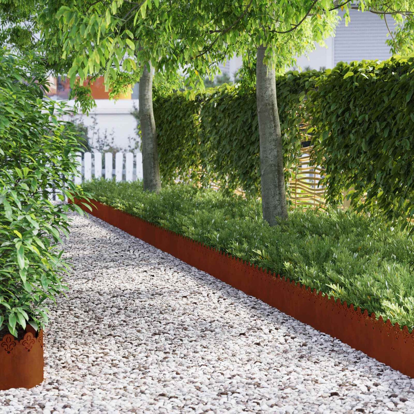 Bordure per prato 20 pcs Ruggine 103 x 0,05 x 22 cm