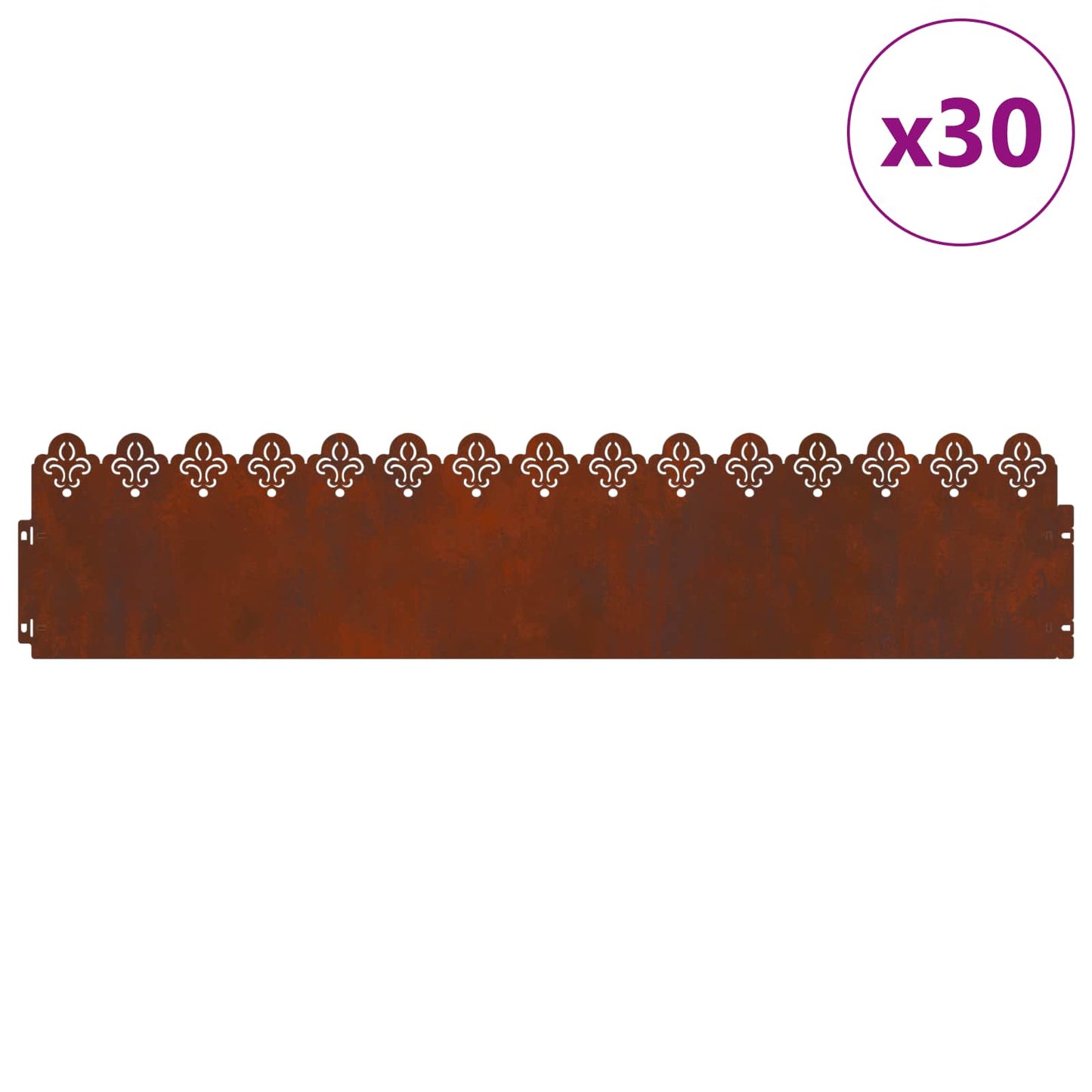 Bordure per prato 30 pcs Ruggine 103 x 0,05 x 22 cm