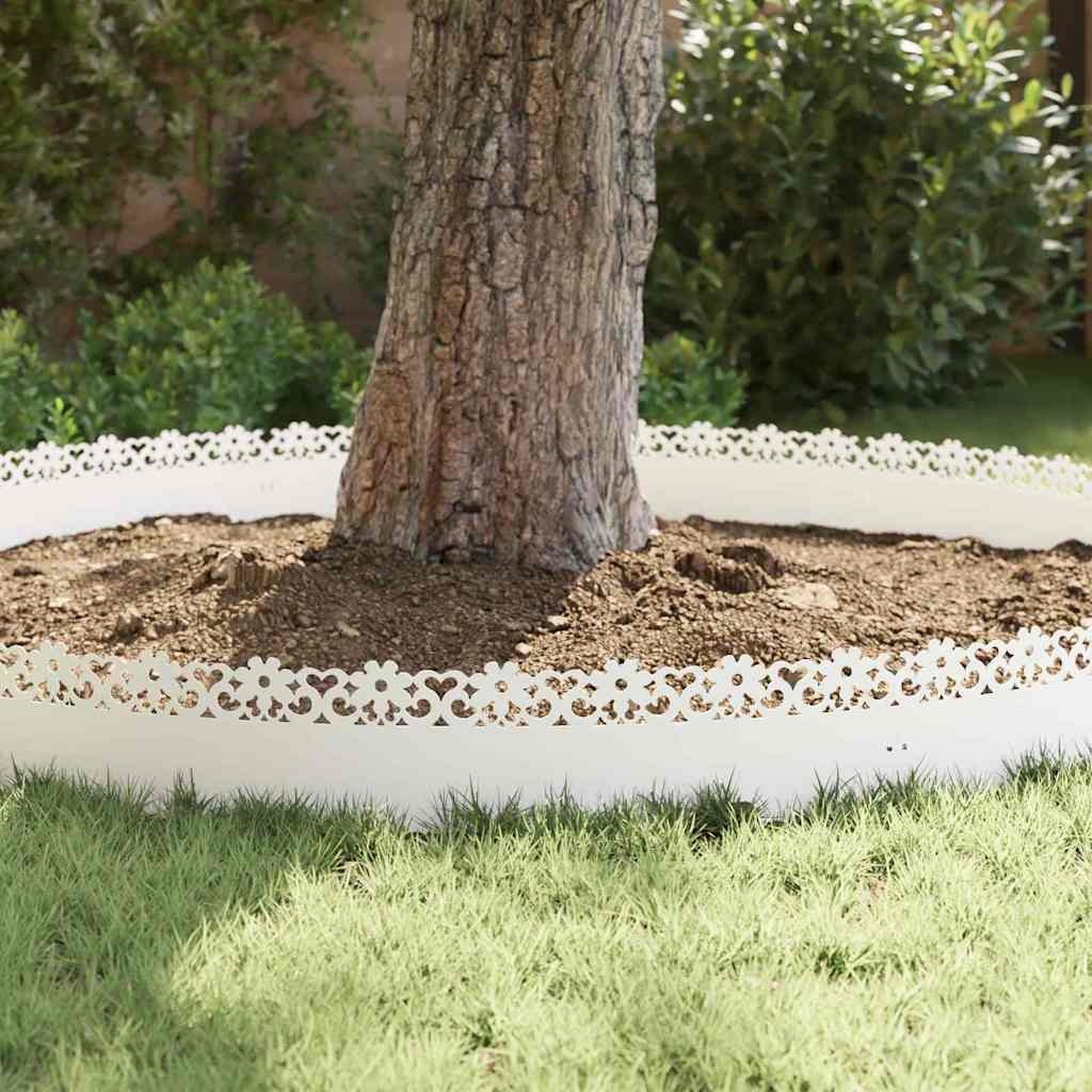 Bordure per prato 20 pcs Bianco 103 x 0,05 x 22 cm Acciaio