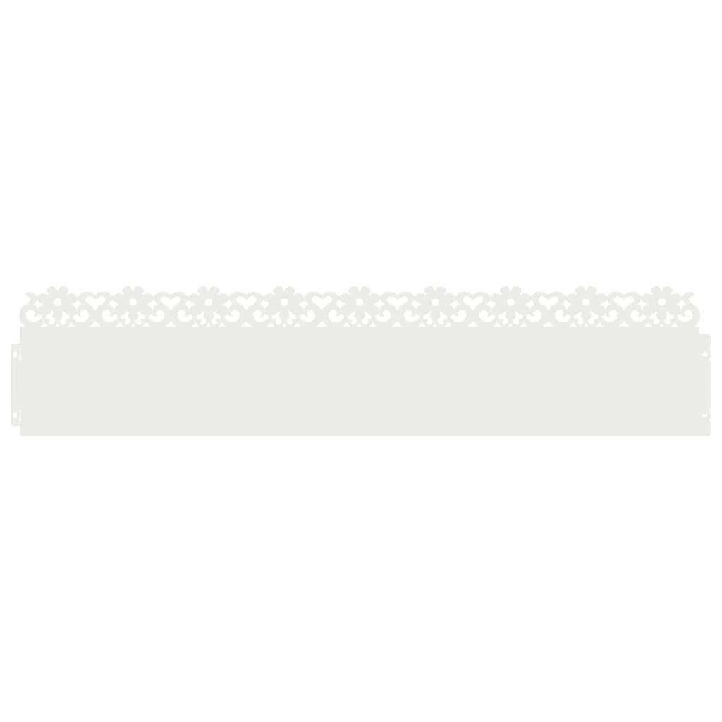 Bordure per prato 20 pcs Bianco 103 x 0,05 x 22 cm Acciaio