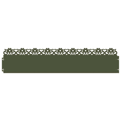 Bordure per prato 10 pcs Verde oliva 103 x 0,05 x 22 cm Acciaio