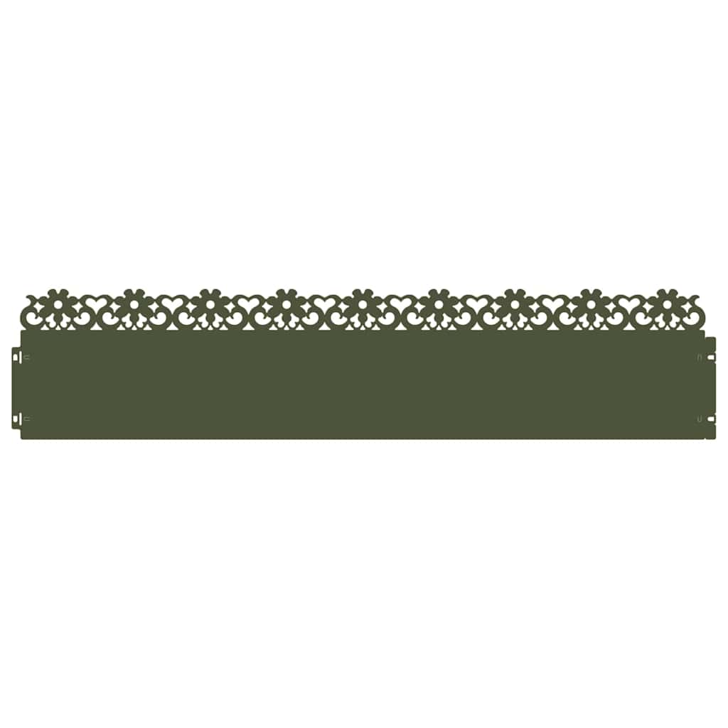Bordure per prato 10 pcs Verde oliva 103 x 0,05 x 22 cm Acciaio