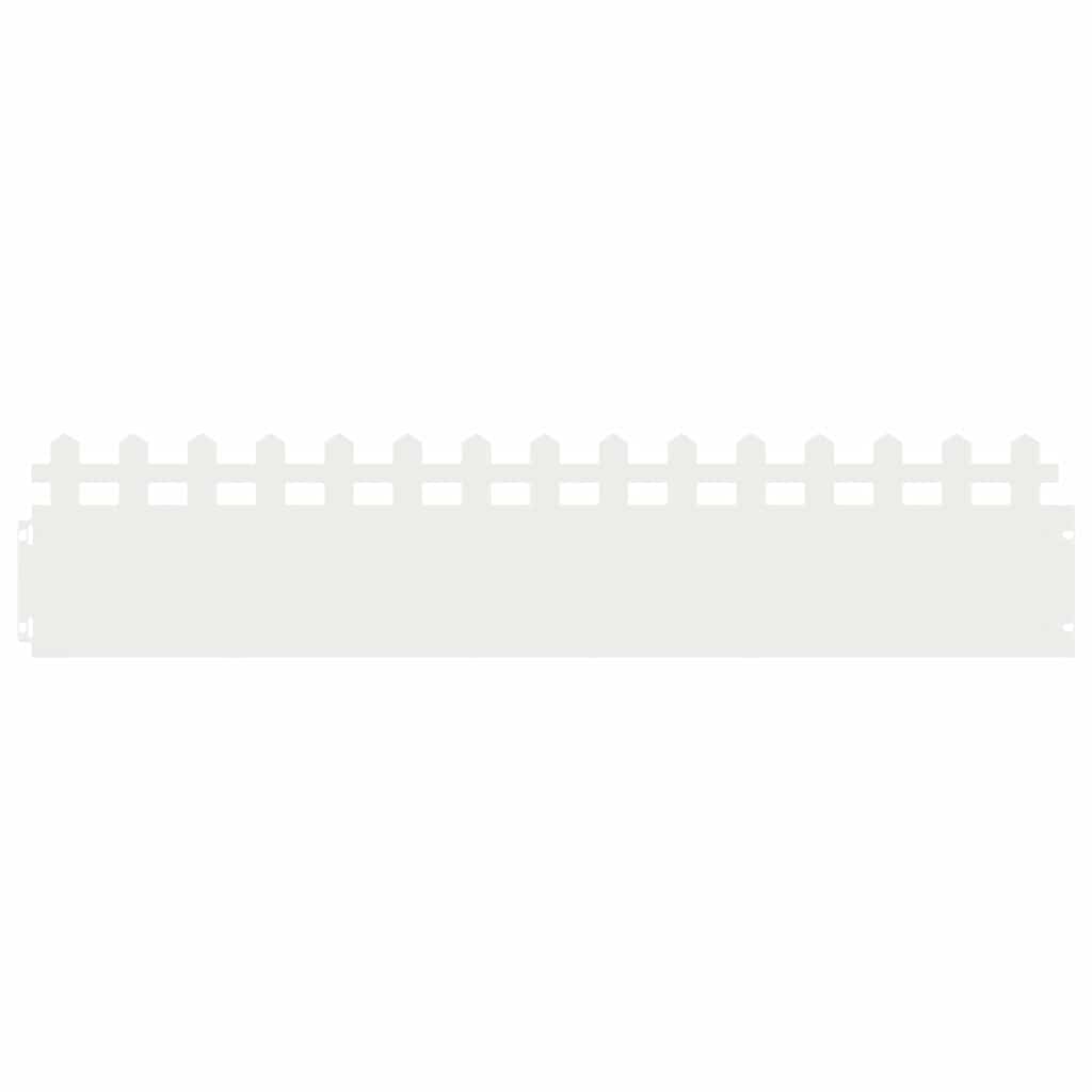 Bordure per prato 20 pcs Bianco 103 x 0,05 x 22 cm Acciaio