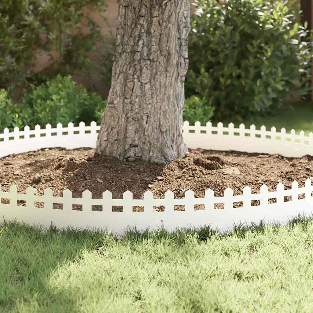 Bordure per prato 30 pcs Bianco 103 x 0,05 x 22 cm Acciaio
