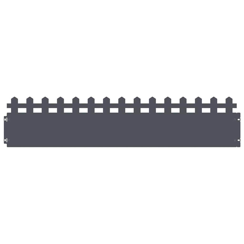 Bordure per prato 10 pcs Antracite 103 x 0,05 x 22 cm Acciaio