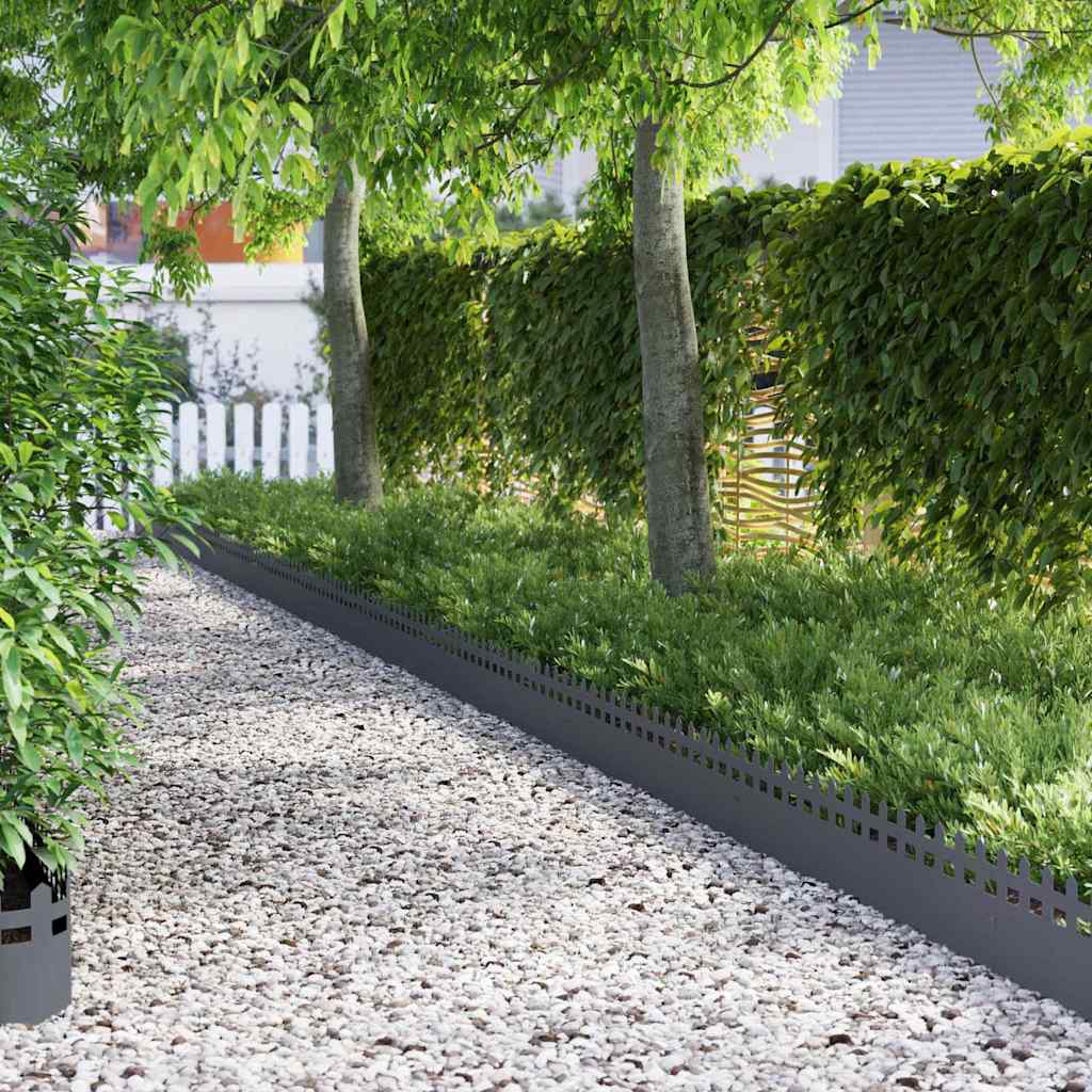 Bordure per prato 20 pcs Antracite 103 x 0,05 x 22 cm Acciaio