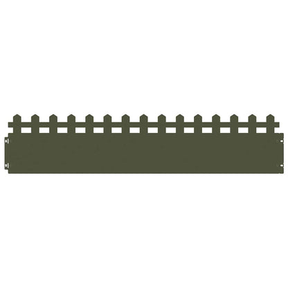 Bordure per prato 30 pcs Verde oliva 103 x 0,05 x 22 cm Acciaio