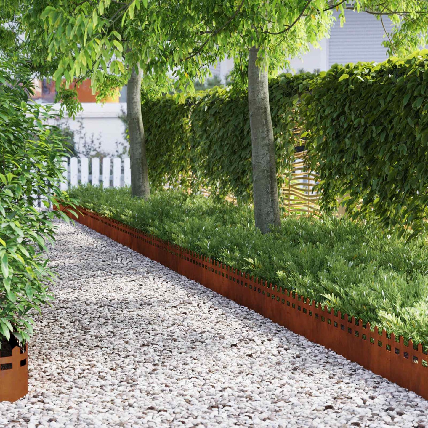 Bordure per prato 20 pcs Ruggine 103 x 0,05 x 22 cm
