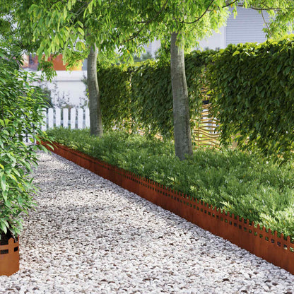 Bordure per prato 30 pcs Ruggine 103 x 0,05 x 22 cm
