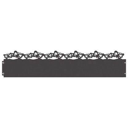 Bordure per prato 10 pcs Nero 103 x 0,05 x 22 cm Acciaio