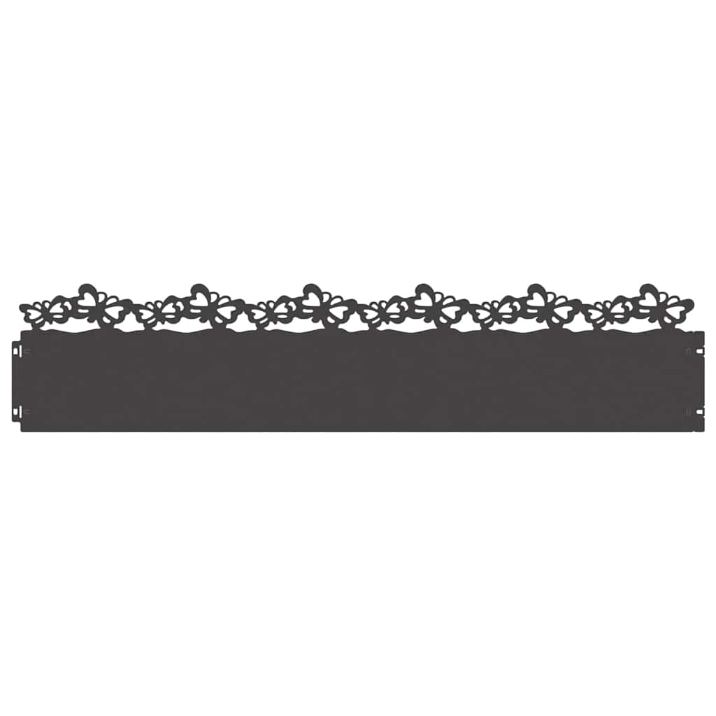 Bordure per prato 20 pcs Nero 103 x 0,05 x 22 cm Acciaio