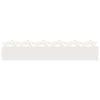 Bordure per prato 10 pcs Bianco 103 x 0,05 x 22 cm Acciaio
