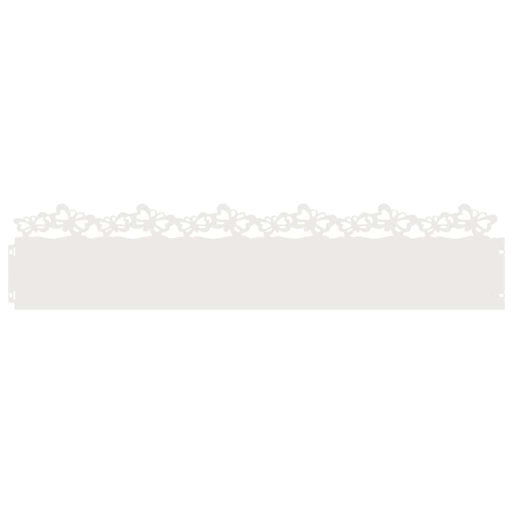 Bordure per prato 20 pcs Bianco 103 x 0,05 x 22 cm Acciaio