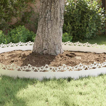 Bordure per prato 30 pcs Bianco 103 x 0,05 x 22 cm Acciaio