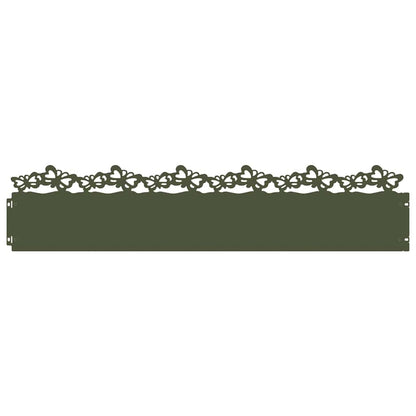 Bordure per prato 10 pcs Verde oliva 103 x 0,05 x 22 cm Acciaio