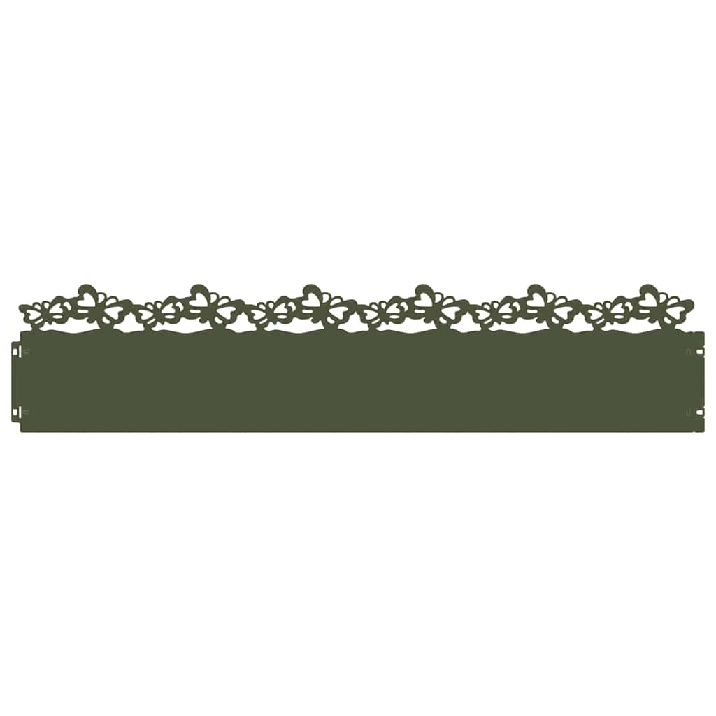Bordure per prato 10 pcs Verde oliva 103 x 0,05 x 22 cm Acciaio