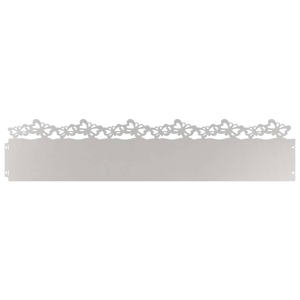 Bordure per prato 10 pcs Argento 103 x 0,05 x 22 cm