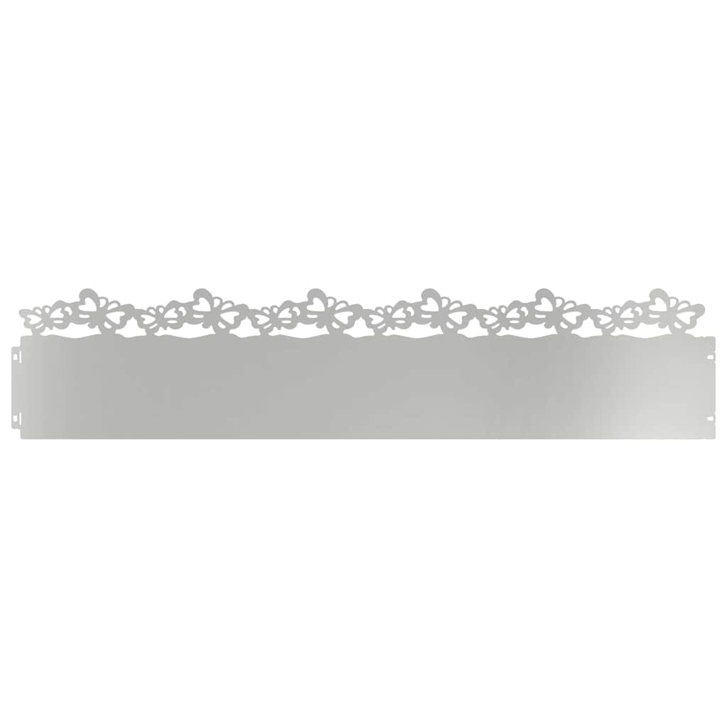 Bordure per prato 10 pcs Argento 103 x 0,05 x 22 cm