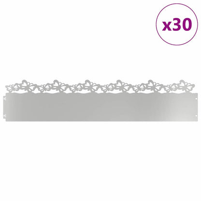 Bordure per prato 30 pcs Argento 103 x 0,05 x 22 cm