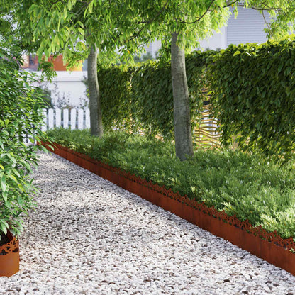 Bordure per prato 10 pcs Ruggine 103 x 0,05 x 22 cm
