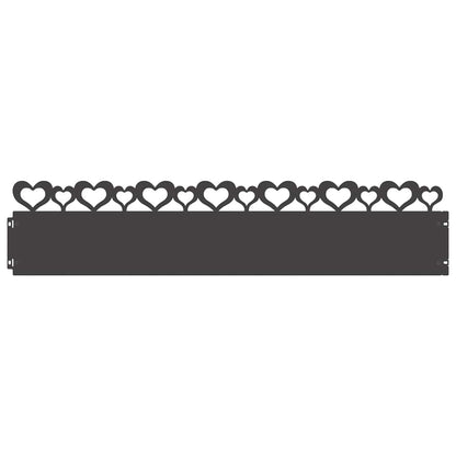 Bordure per prato 10 pcs Nero 103 x 0,05 x 22 cm Acciaio