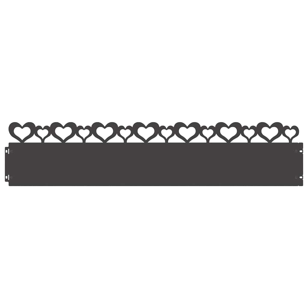 Bordure per prato 20 pcs Nero 103 x 0,05 x 22 cm Acciaio
