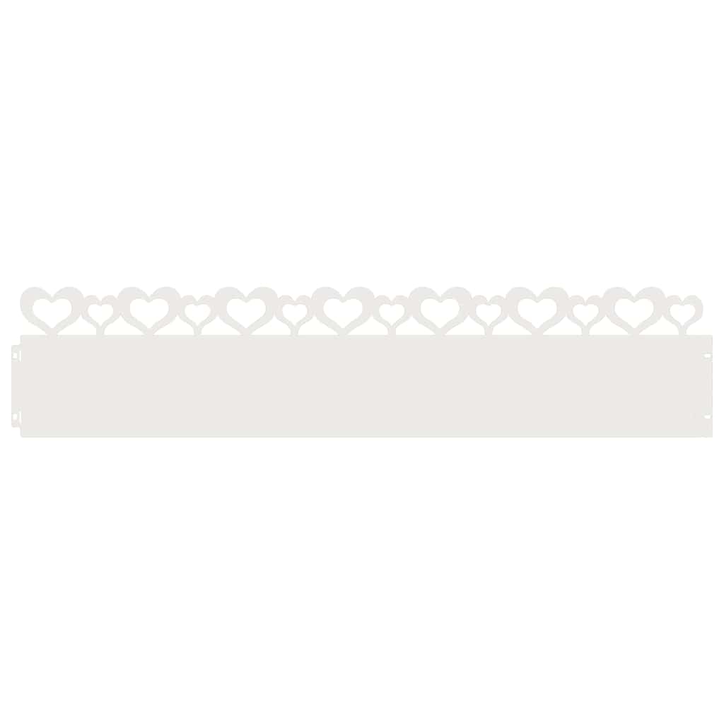 Bordure per prato 10 pcs Bianco 103 x 0,05 x 22 cm Acciaio