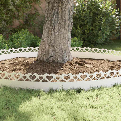 Bordure per prato 20 pcs Bianco 103 x 0,05 x 22 cm Acciaio