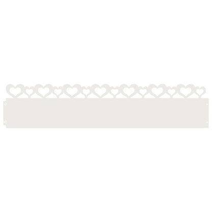 Bordure per prato 20 pcs Bianco 103 x 0,05 x 22 cm Acciaio