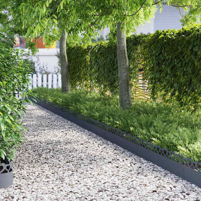 Bordure per prato 10 pcs Antracite 103 x 0,05 x 22 cm Acciaio