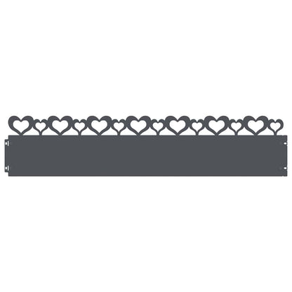 Bordure per prato 10 pcs Antracite 103 x 0,05 x 22 cm Acciaio