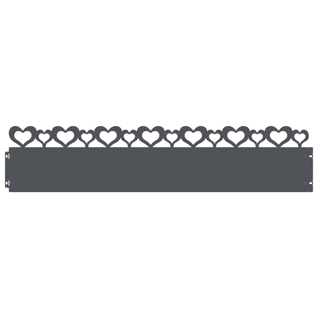 Bordure per prato 10 pcs Antracite 103 x 0,05 x 22 cm Acciaio