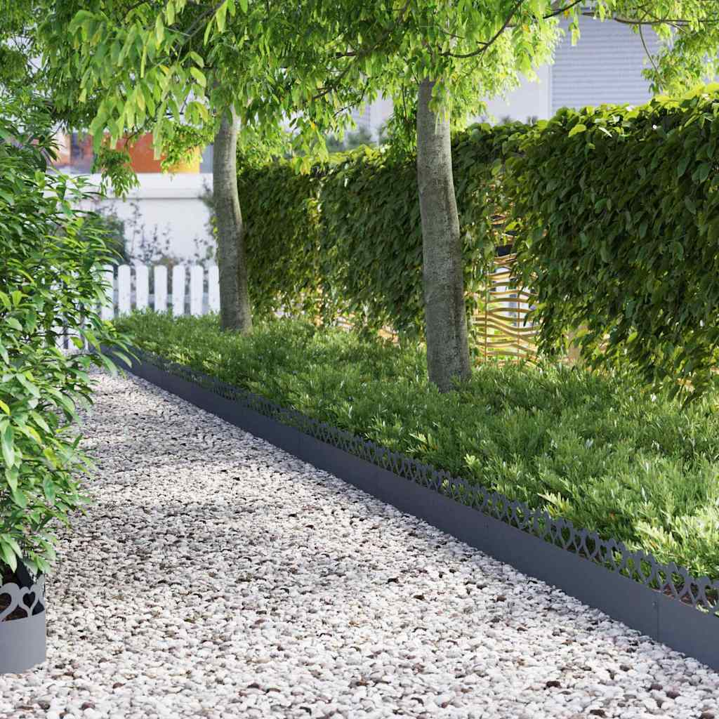 Bordure per prato 20 pcs Antracite 103 x 0,05 x 22 cm Acciaio