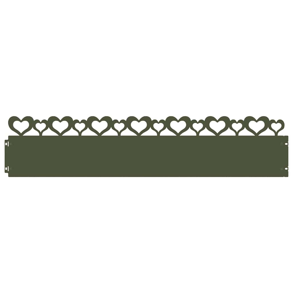 Bordure per prato 20 pcs Verde oliva 103 x 0,05 x 22 cm Acciaio