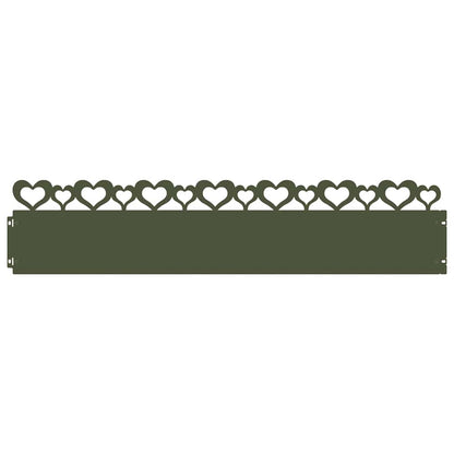 Bordure per prato 20 pcs Verde oliva 103 x 0,05 x 22 cm Acciaio
