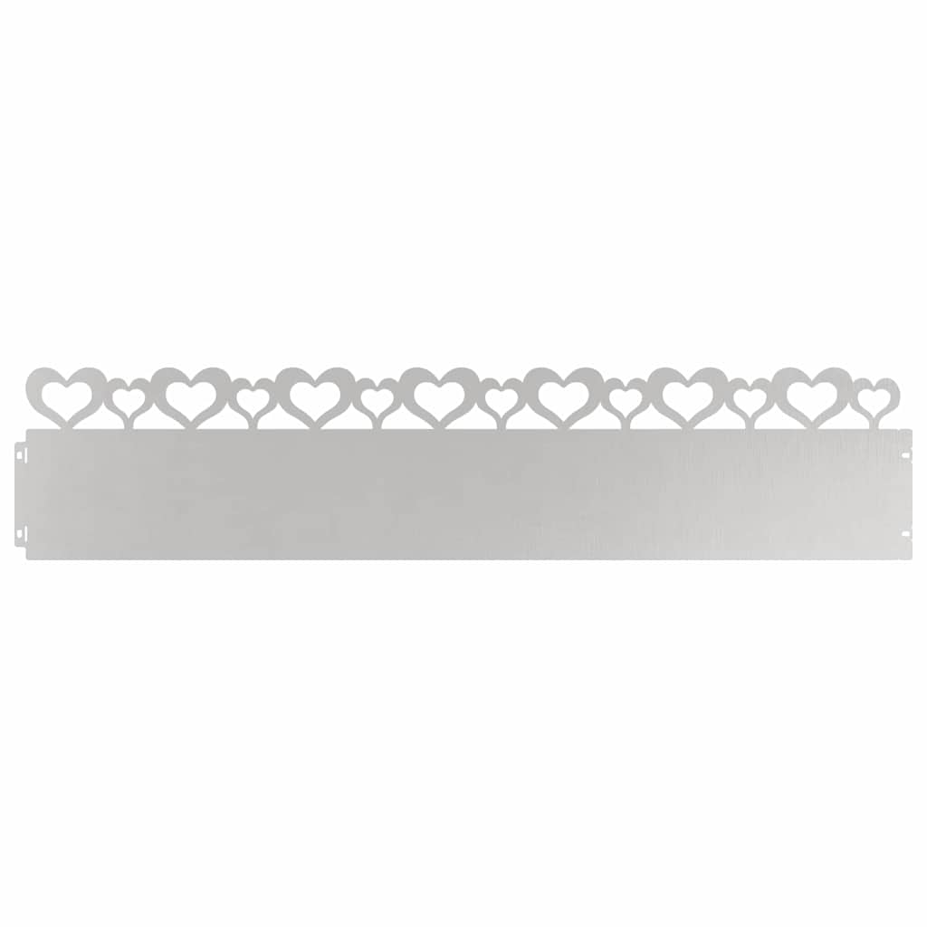 Bordure per prato 10 pcs Argento 103 x 0,05 x 22 cm